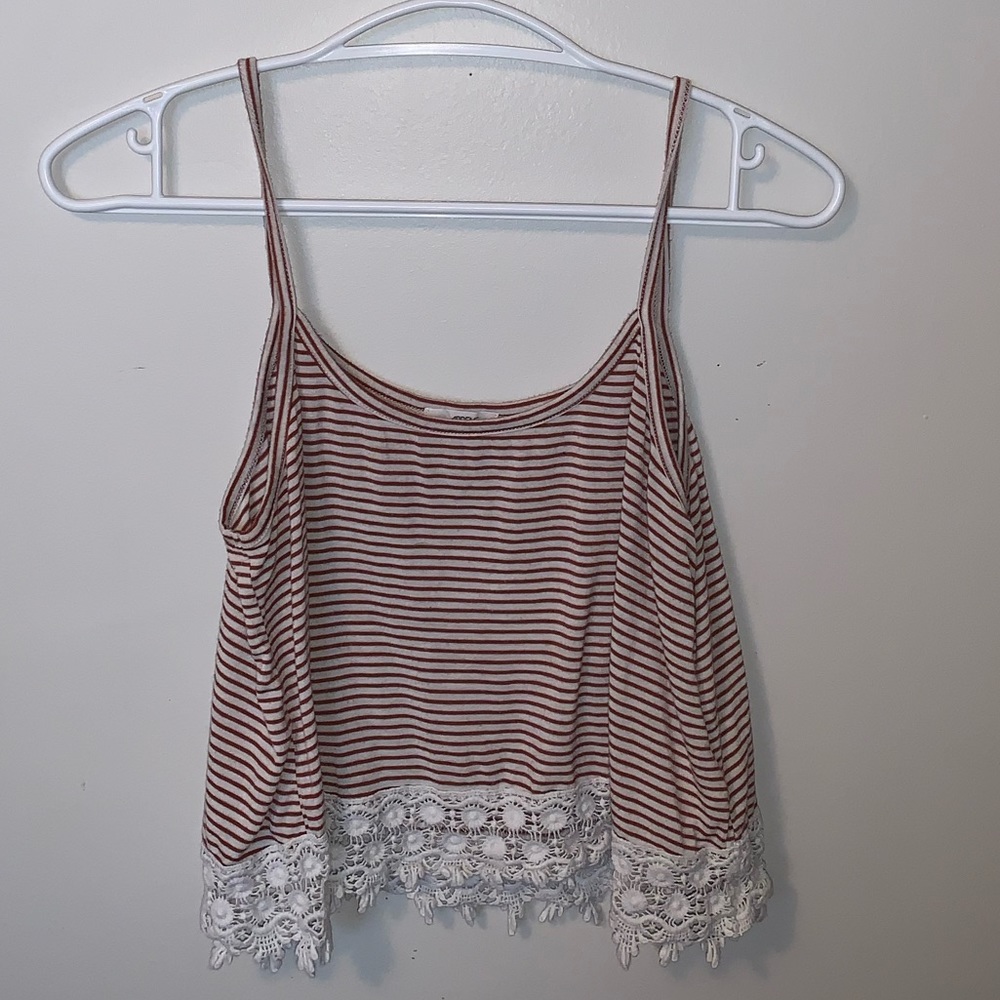 striped tank with lace